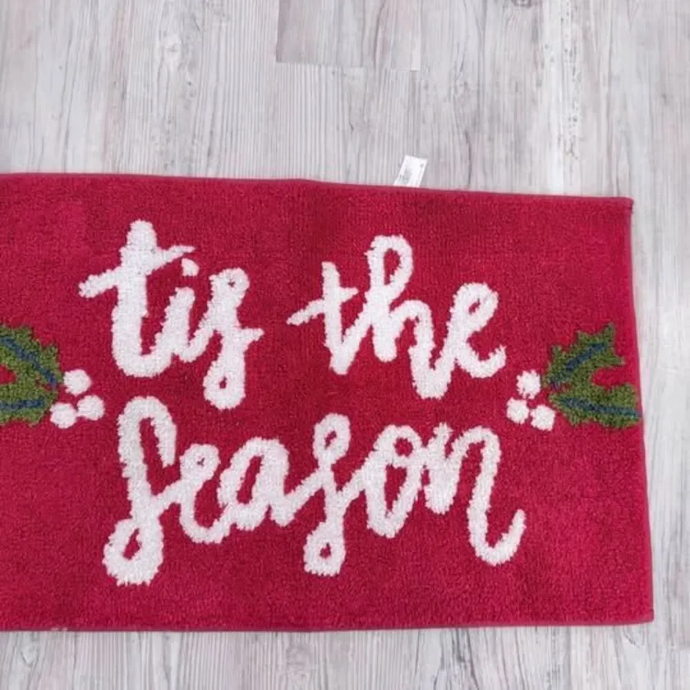 Red 'Tis the Season' Holiday Mat